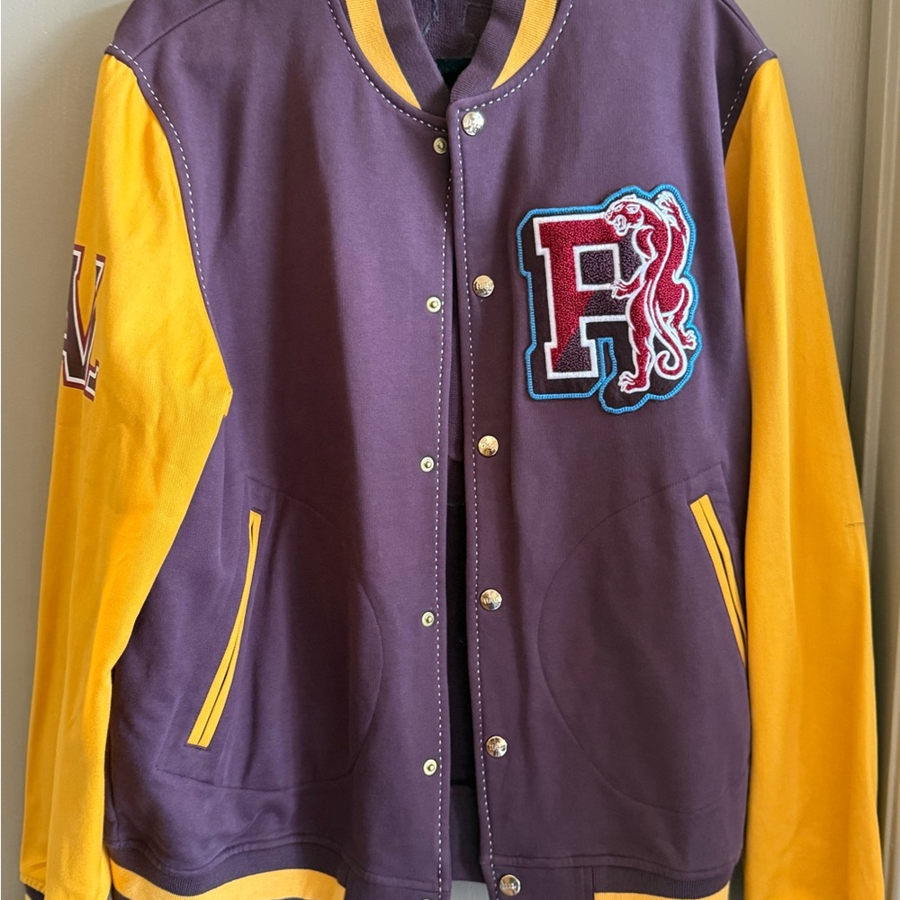 Puma Purple and Yellow Varsity Jacket with Patch